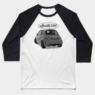 ABARTH 500 Grey White Back Baseball T-Shirt